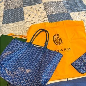 Goyard Chevron Blue Tote PM Saint Louis